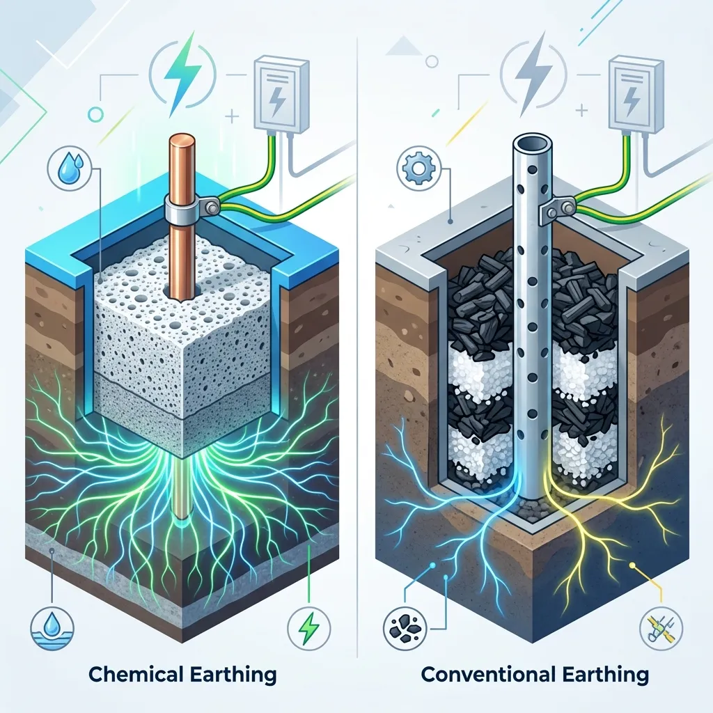 Chemical Earthing vs Conventional Earthing