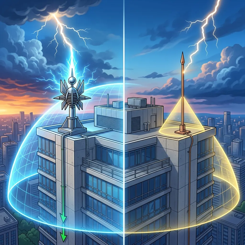ESE Lightning Arrester vs Conventional Lightning Arrester
